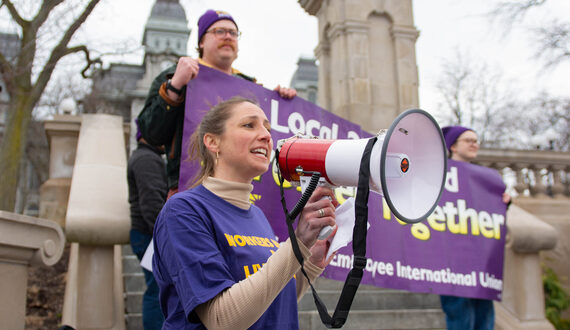 SEIU-affiliated groups announce unionization efforts at campus rally